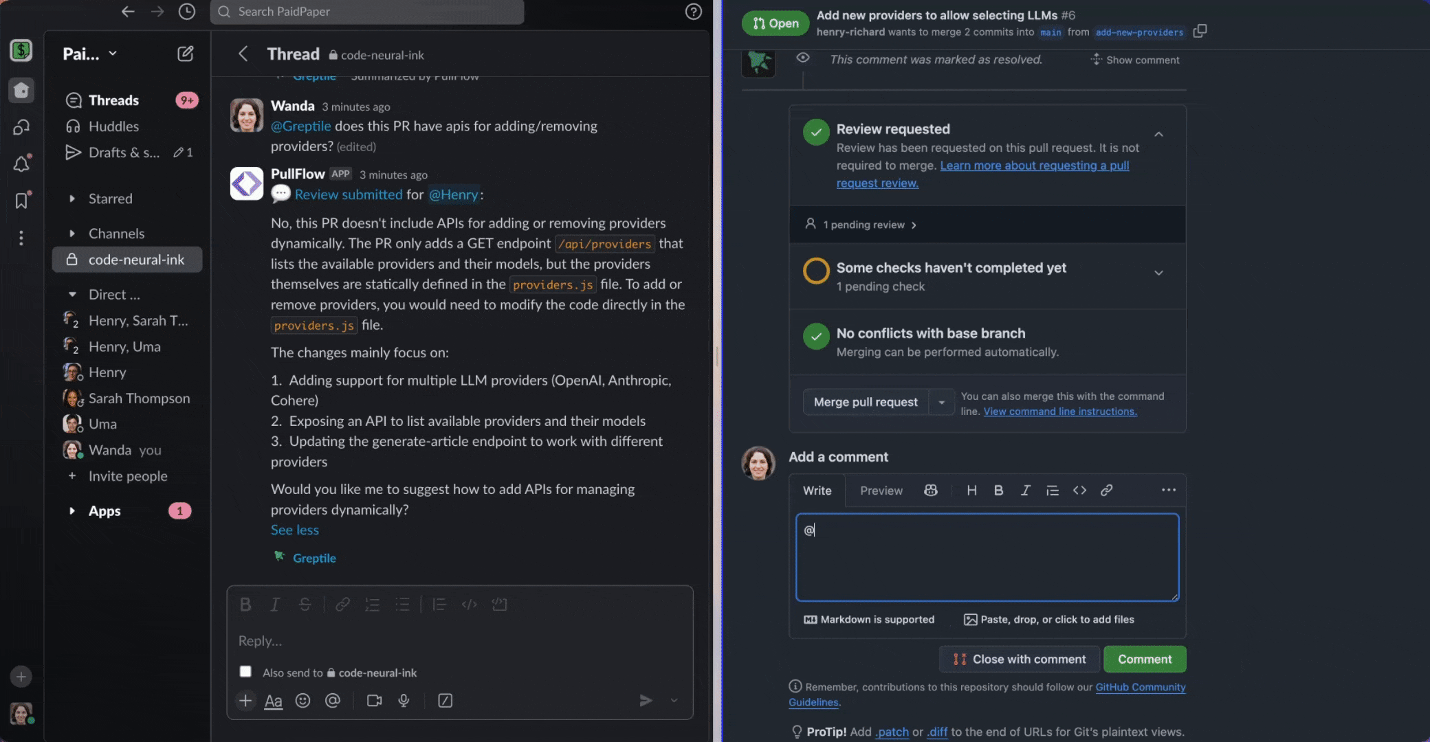 PullFlow Agent Communication Demo