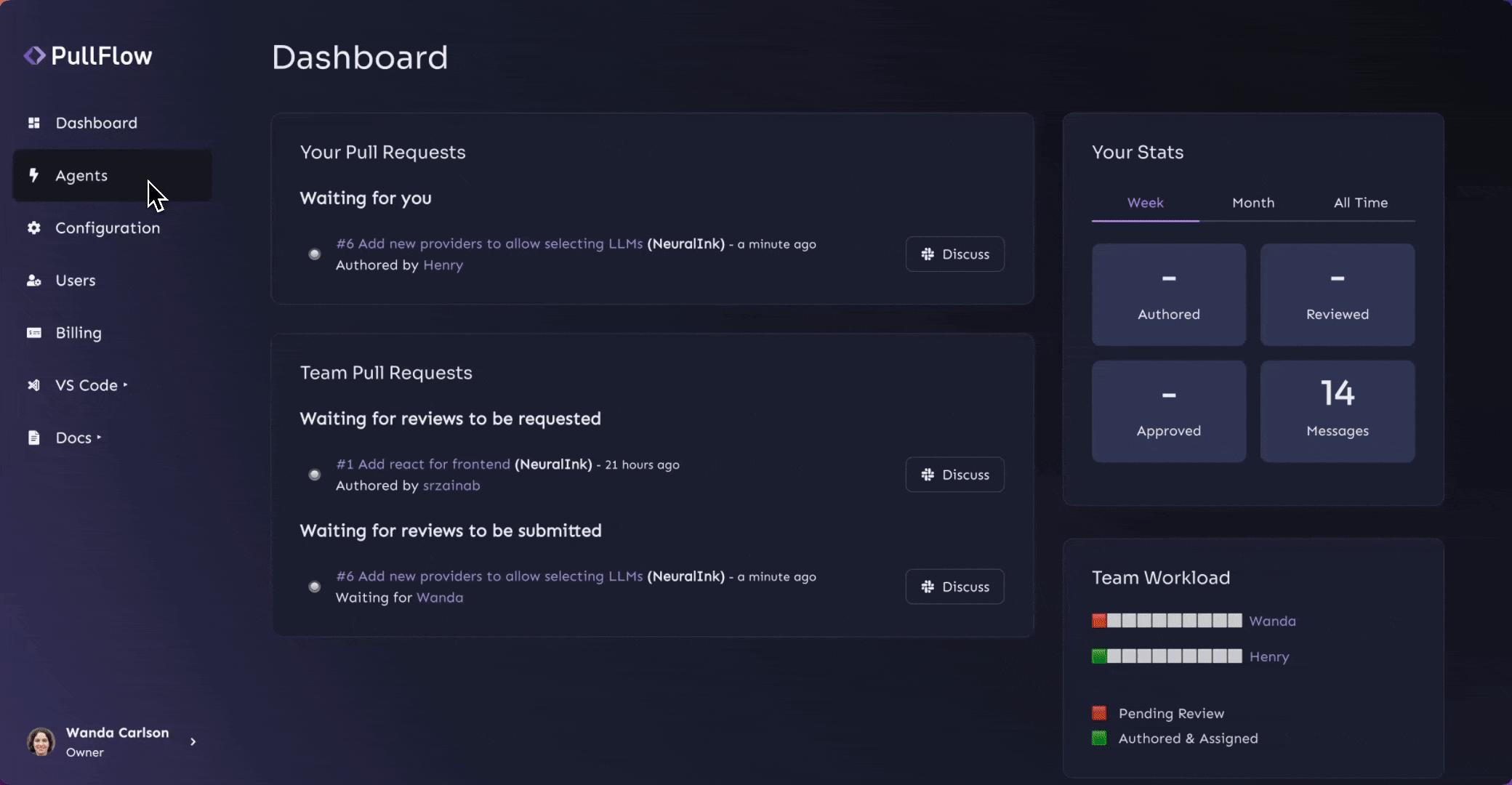 PullFlow Agents Dashboard Demo